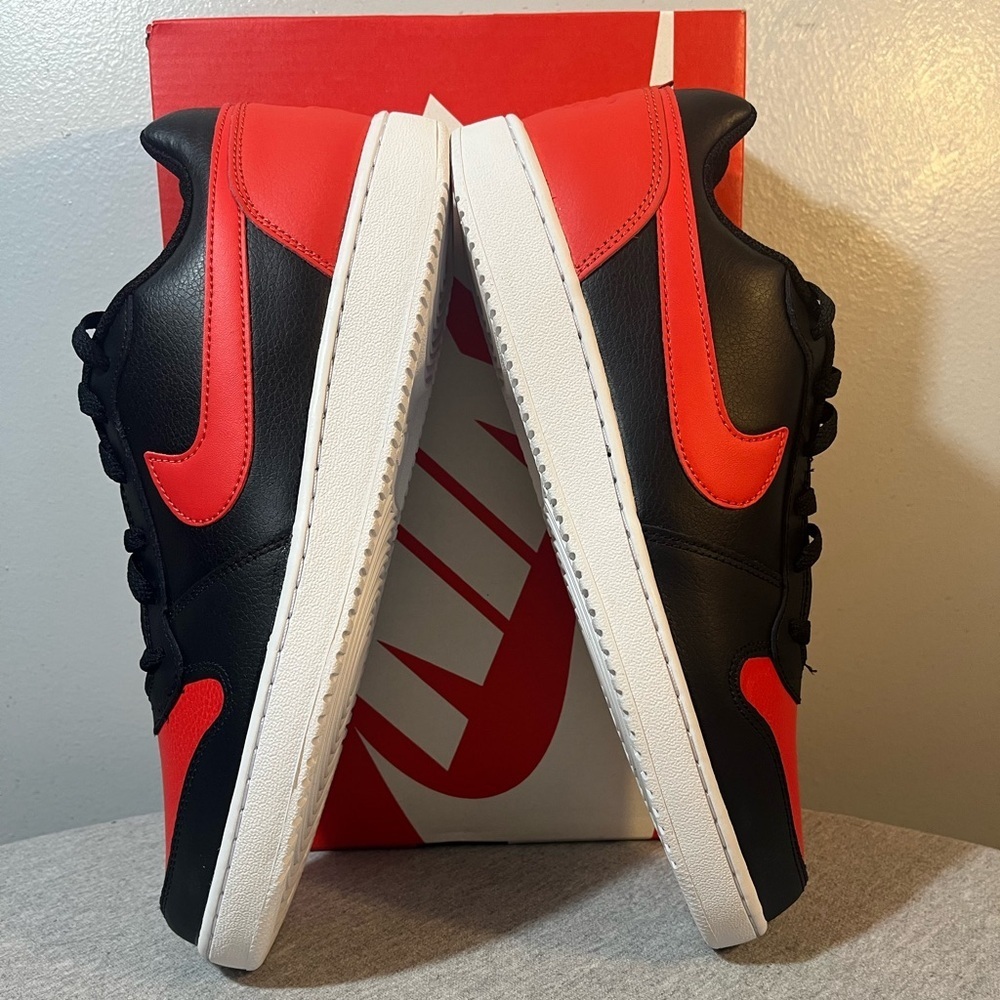 Nike Ebernon Low Black/Habanero Red-White Sneaker Men's Shoe Size 11 AQ1775 004 - Picture 6 of 12